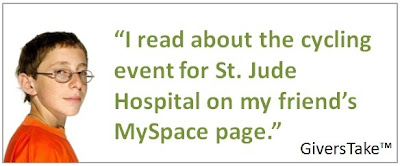 Givers Take Image, I read about the cycle event for St. Jude Hospital on my friend's MySpace page.