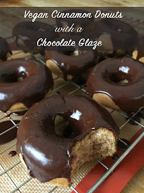 Vegan Cinnamon Donuts With A Chocolate Glaze