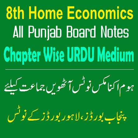 Easy Notes Publishers 8th Class Home Economics Notes In PDF Download