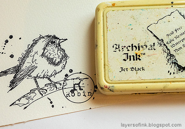 Layers of ink - Winter Robin Tag with Clear Background tutorial by Anna-Karin Evaldsson.