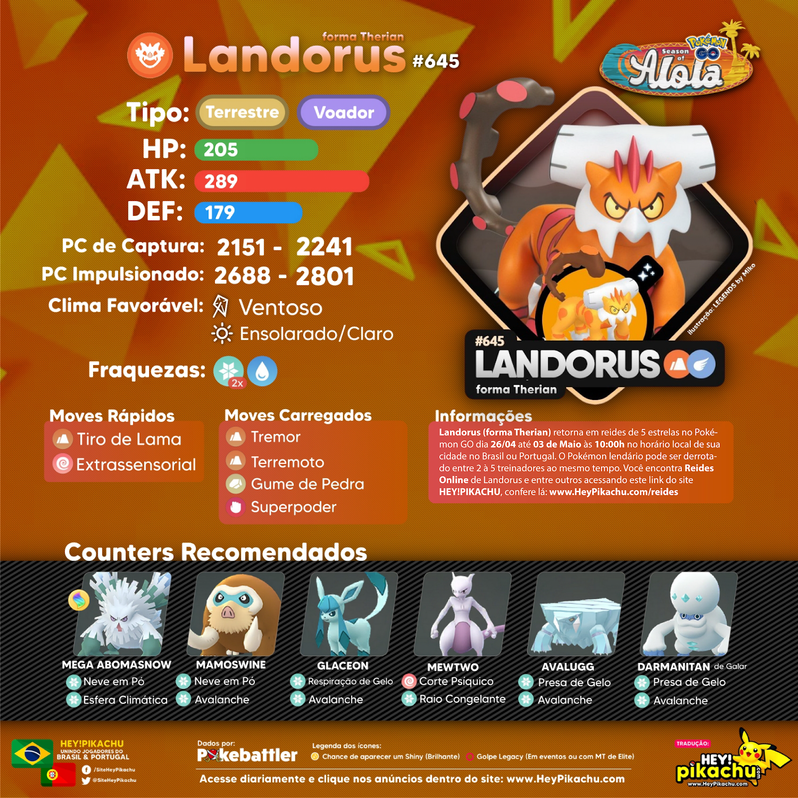 ◓ Pokémon GO: Landorus (forma Therian) retorna em Reides de 5 estrelas no  jogo, confira a lista de Pokémon! (Season of Alola)