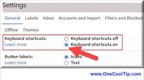 Gmail Keyboard Shortcut Setting