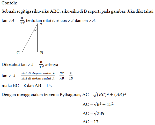 Contoh Soal Cerita Perbandingan Trigonometri Pada Segitiga Siku Siku Terbaru 2019