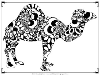 camel adult printable coloring pages free