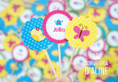 jardim toppers personalizados festa