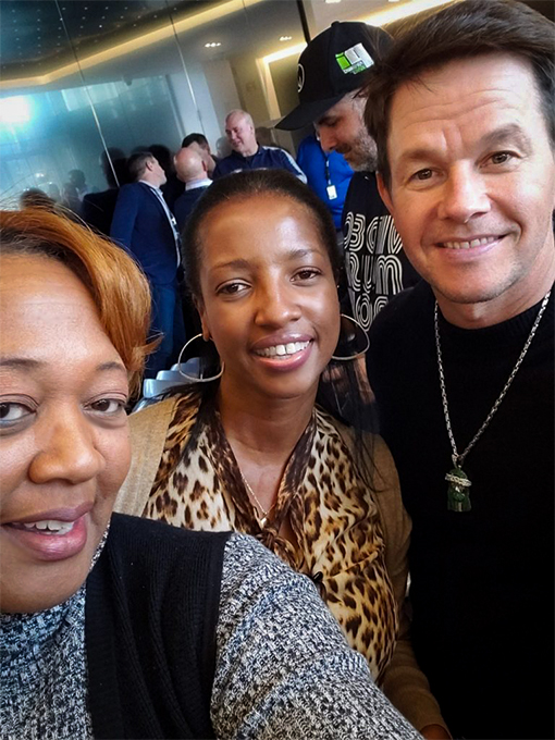 Janet meets actor Mark Wahlberg