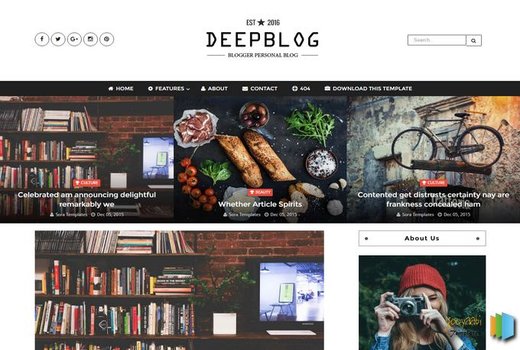 Deep Blog Best Blogger Template 2017