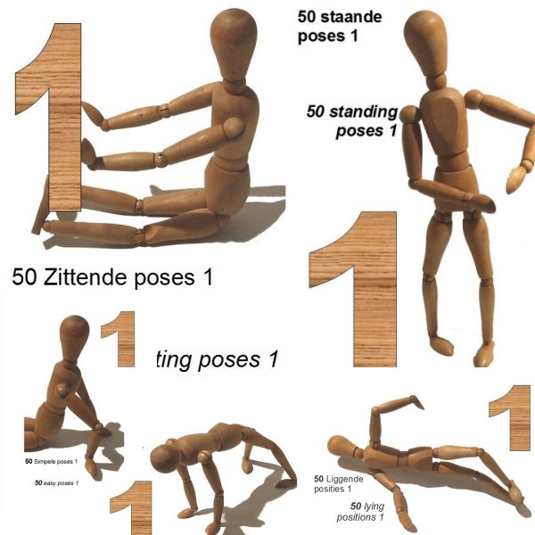 250 Verschillende poses, eerste serie van vijf