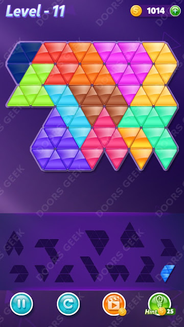 Block! Triangle Puzzle 12 Mania Level 11 Solution, Cheats, Walkthrough for Android, iPhone, iPad and iPod