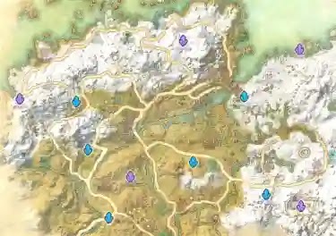 Western Skyrim Skyshards Location Map The Elder Scrolls Online (ESO)