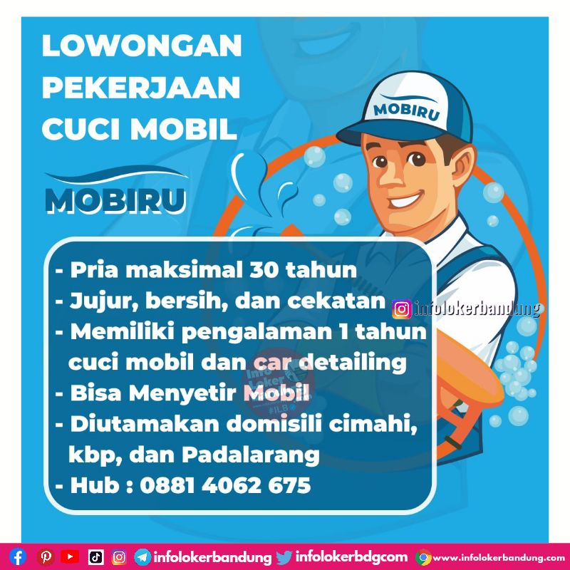 Lowongan Kerja Cuci Mobil Mobiru Bandung Desember 2023