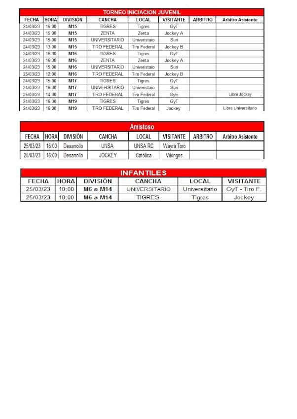 Boletín Oficial de la Unión de Rugby de Salta.