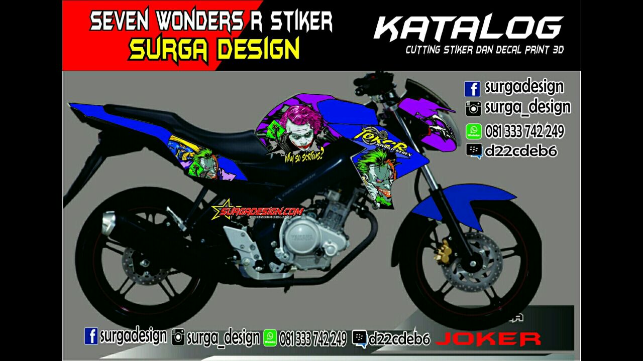 Gambar Cutting Sticker Motor Vixion Kartun Inomodifikasi