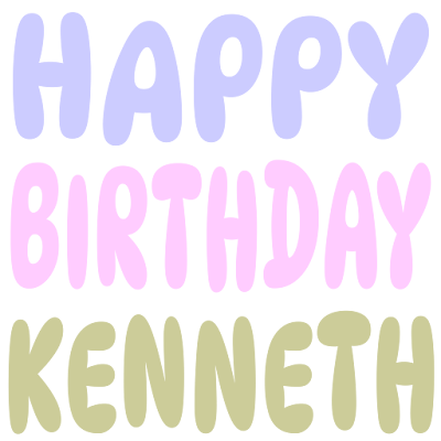 Happy Birthday Kenneth (Sticker)