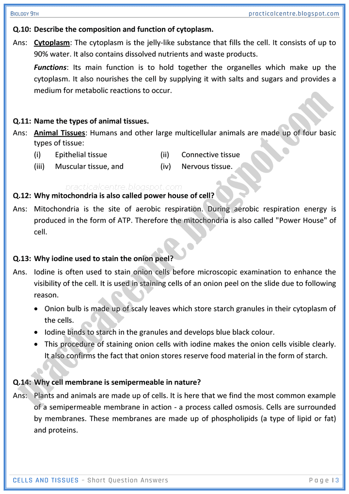 cells-and-tissues-short-question-answers-biology-9th-notes