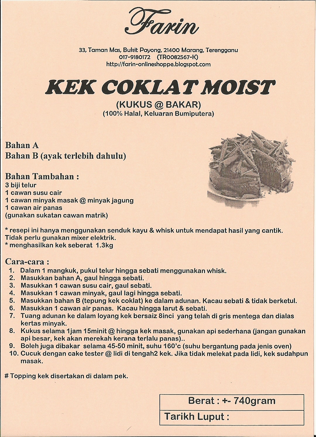 Pengeluar Tepung Kek Segera Muslim: Step By Step : Kek 