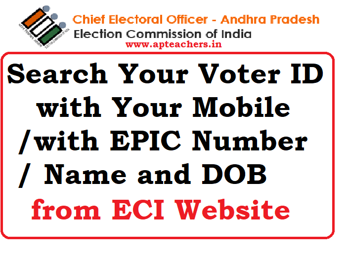 Search Your Voter ID with Your Mobile Number /with EPIC Number / Name and DOB
