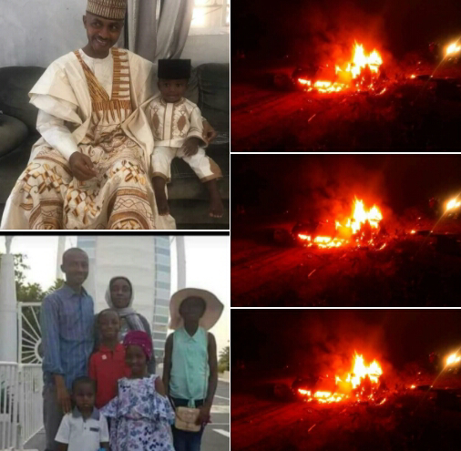 So Shocking : Nigerian man, wife and four children burnt to death in a fatal accident (photos)
