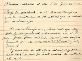 Libro de Actas de l’Orfeó Reusenc, 5 de julio de1950