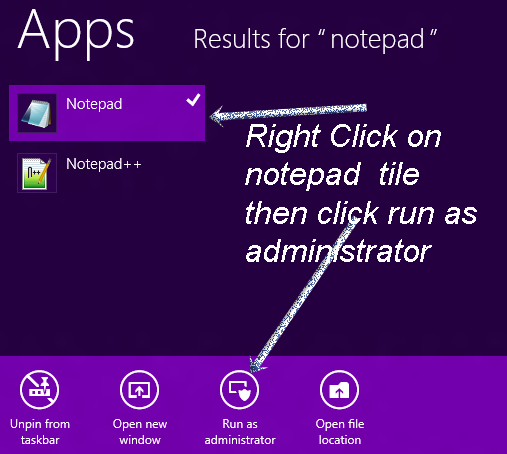 run+notepad+as+administrator+in+windows+8