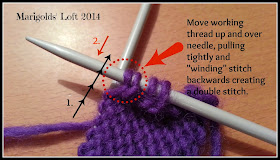 Double stitches english knitting