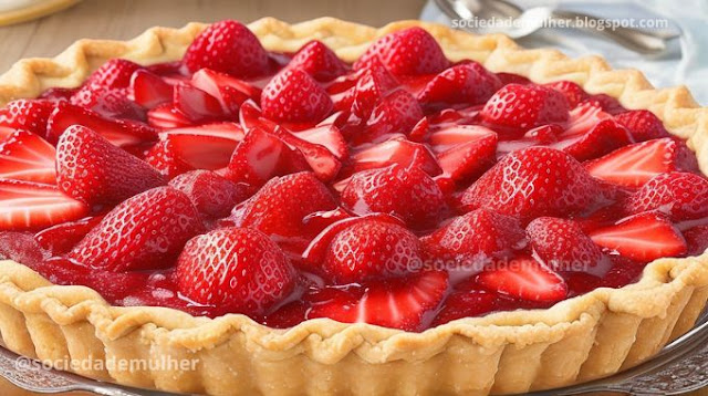 você vai adorar esta receita de torta espetacular de morango, que é fácil de fazer e deliciosa de comer.