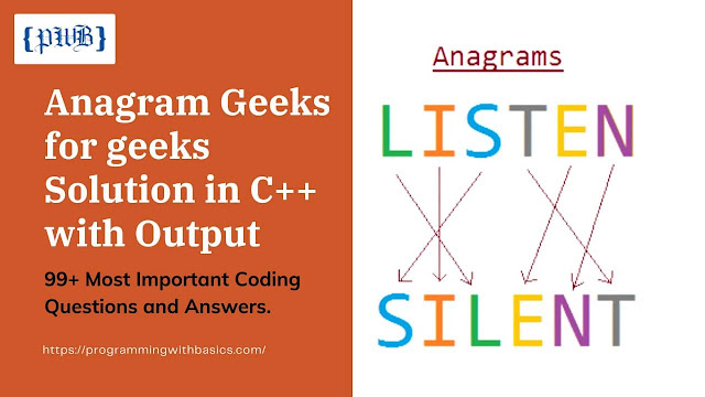 Anagram Geeks for Geeks Solution in C++