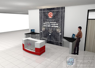 Furniture Untuk Universitas Meja Front Desk Sekaligus Etalase Display + Furniture Semarang