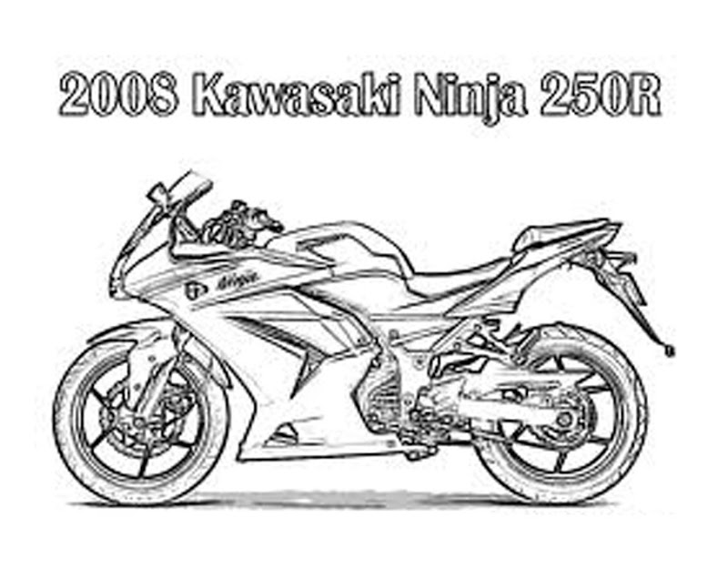 Free Motorcycle Kawasaki Ninja Coloring Pages title=