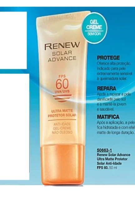  protetor solar facial avon renew fps 60