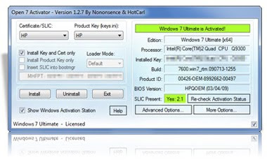 Open 7 Activator 1.2.7(Ativador Windows Seven)