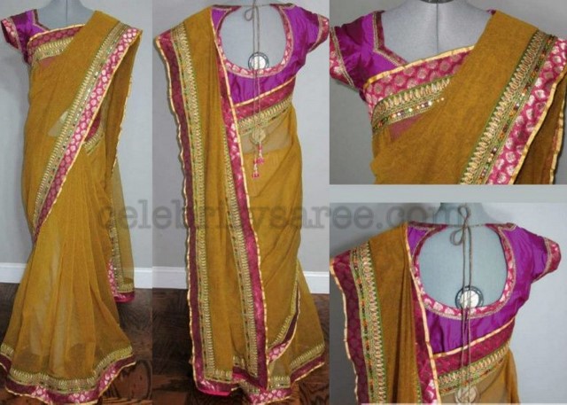 Jute Net Saree