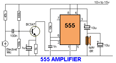 Amplificateur utilisant 555