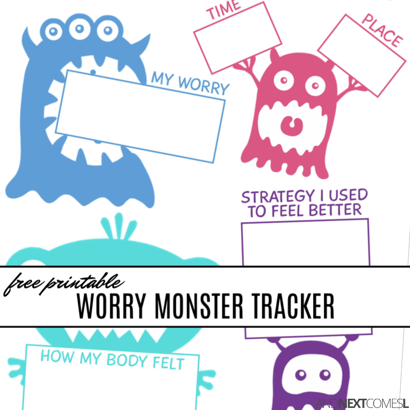 Free Printable Worry Monster Tracker | And Next Comes L - Hyperlexia