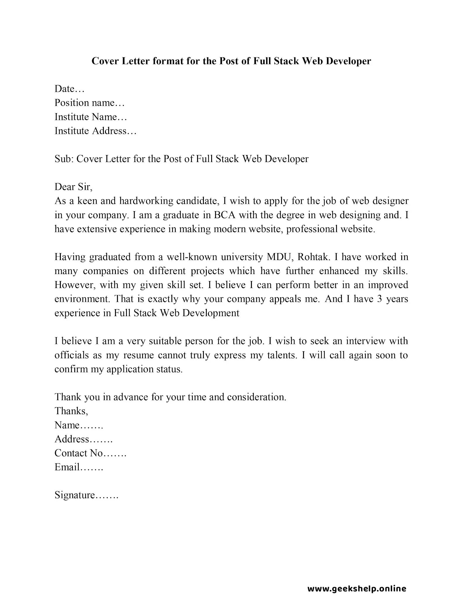 Free cover letter template Word, simple cover letter template free