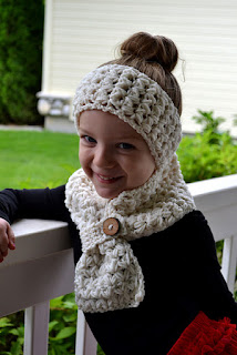  Cross My Heart Scarf & Headband crochet pattern from Sweet Potato 3 Patterns