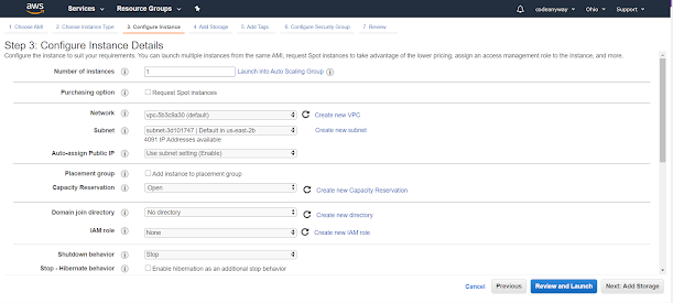 AWS instance Details