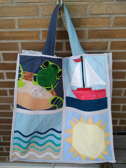 qal by the sea, partners in design, piecing, patchwork, applique, bolso, bag, tote xxl, beach, playa, costura, couture, sewing