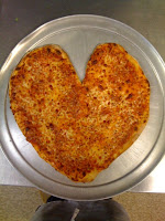 heart-shaped pizza from Haley's