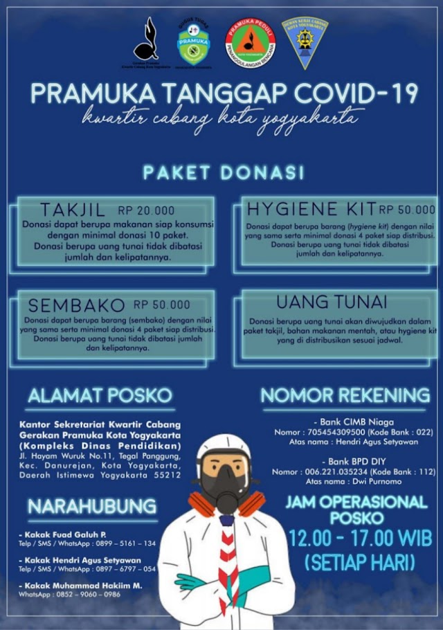 Emergency Call Pramuka Tanggap COVID-19 Kwarcab Kota Yogyakarta