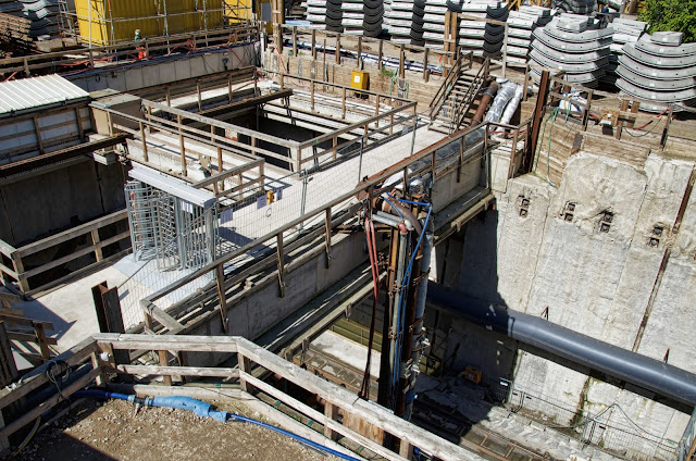 Baustelle Startschacht für die Tunnelbohrmaschine Baulogistikfläche für den Lückenschluss U5, Rathausstraße 19, 10178 Berlin, 16.04.2014