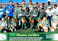 Sociedade Esportiva PALMEIRAS - São Paulo, Brasil - Temporada 1996 - Velloso, Júnior, Sandro, Rivaldo, Cafu, Flavio Conceiçao y Clebec; Luizao, Amaral, Müller y Elveston - El Palmeiras se clasificó 3º en la 1ª fase del Campeonato Brasileño, siendo eliminado en cuartos de final de la fase decisiva por el Gremio, que a la postre sería el Campeón. El Palmeiras sería 7º en la clasificación definitiva