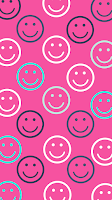 preppy pink smiley face wallpaper