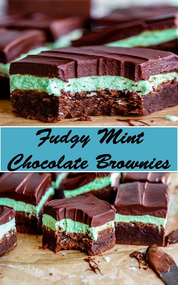 A thick Mint Chocolate Brownie is one of my all time favorite desserts! Super fudgy brownies are topped with mint frosting, then the whole thing is drizzled with a thick layer of chocolate ganache. They are so rich, and completely irresistible! (This recipe is even better than BYU Mint Brownies!)