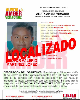 Desactivan 5 alerta amber en el Estado de Veracruz