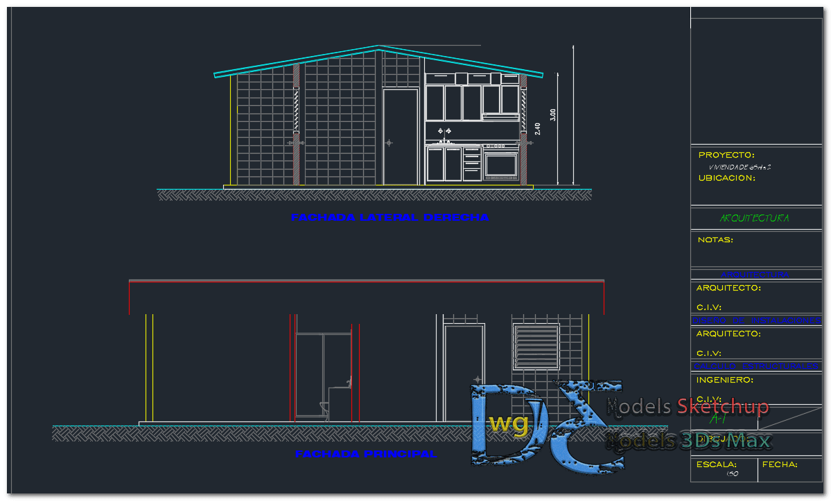 House 65 m2 Dwg Archi new Free Dwg file Blocks Cad 