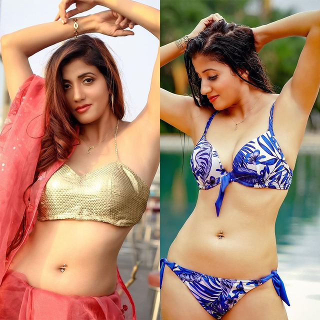 Archana Singh Rajput saree vs bikini hot tv actress