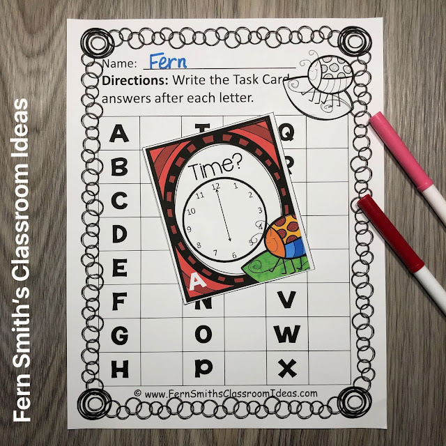 Click Here to Grab These Spring Cute Bugs Telling Time Task Cards Bundle For Your Classroom Today!