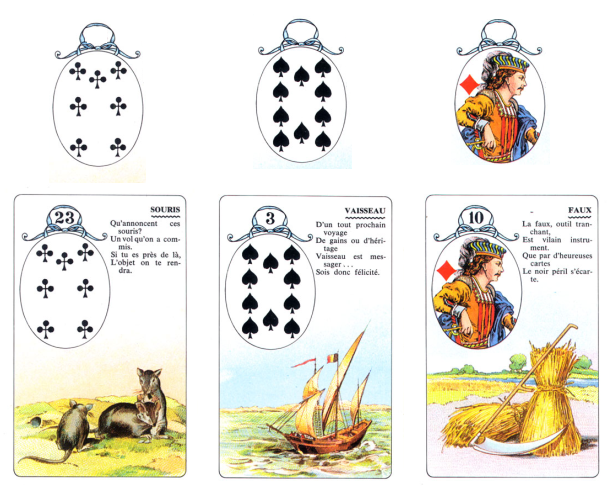 Oráculo Lenormand Lectura de 3 cartas y baraja francesa