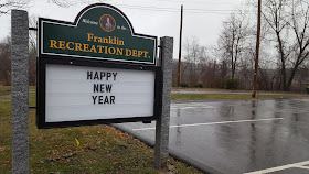 Happy New Year greeting at the new location of the Recreation Dept on Beaver St